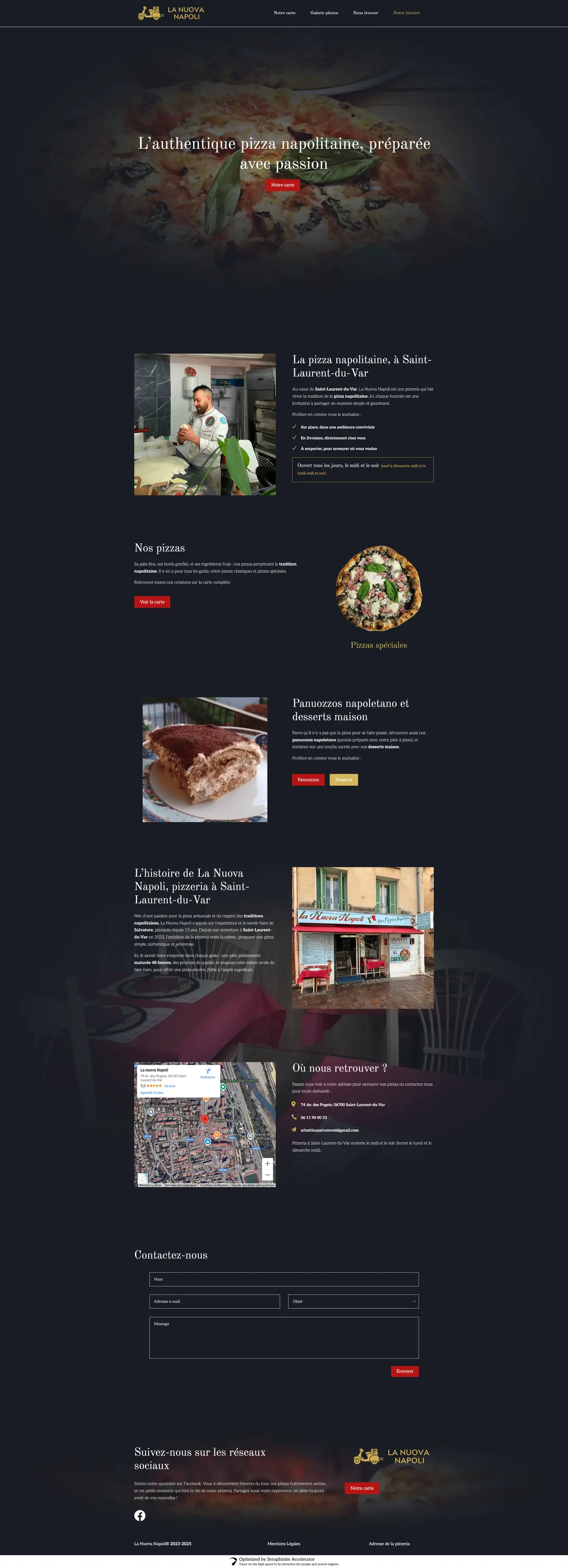 screenshot du site la nuova napoli