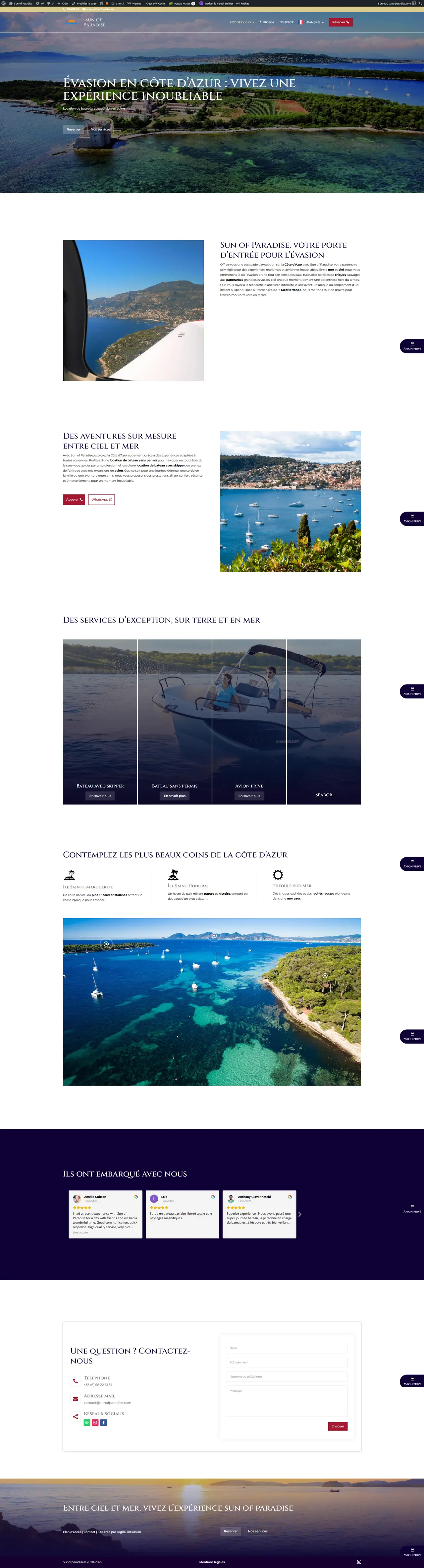 screenshot du site sunofparadise