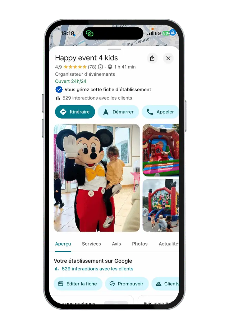 fiche Google Happyevent4kids